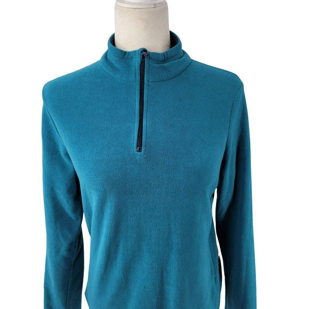 Everlast Fleece Pullover Womens Size Large Sweater Teal Zippper - Picture 3 of 9
